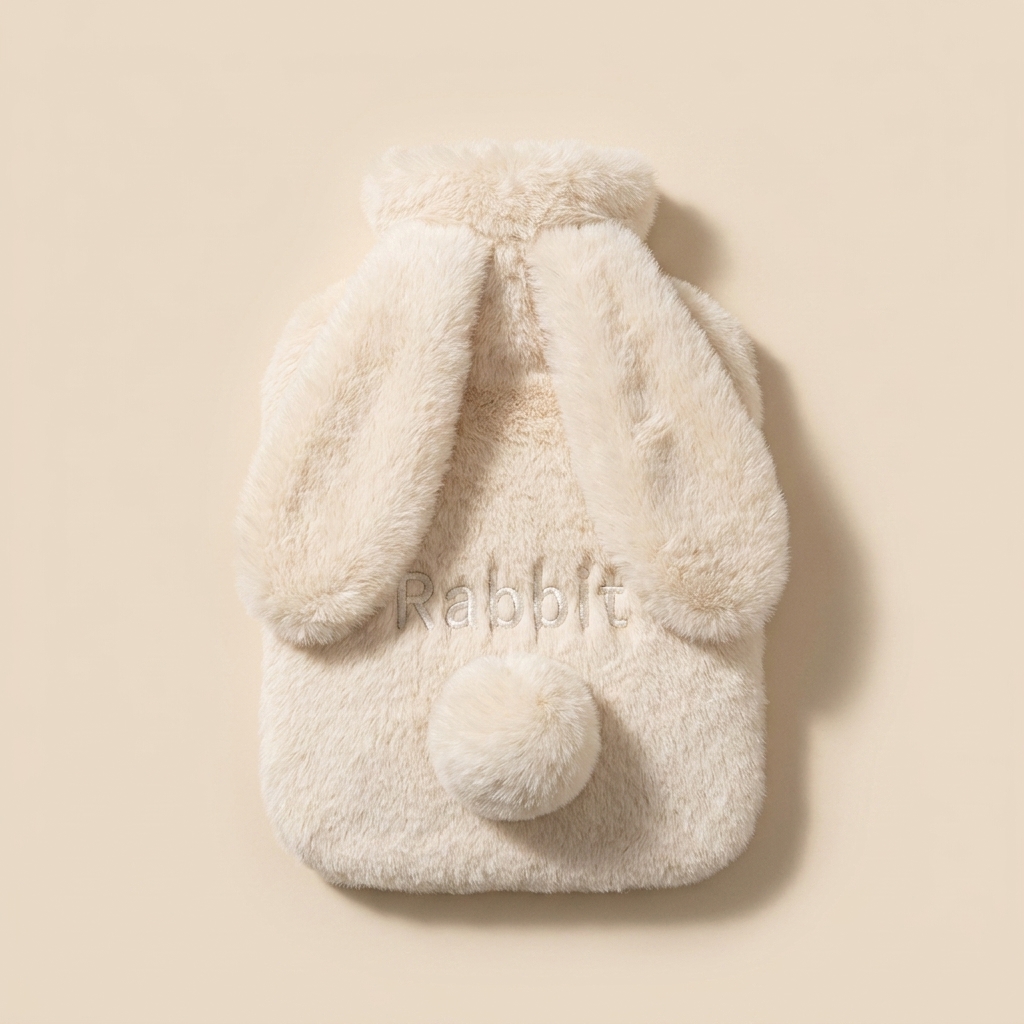 Cute Plush Hot Water Bottle with Cartoon Fluffy Cover
