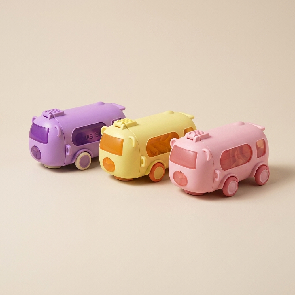 Kids Toy Bus-Shaped Water Bottle with Straw and Shoulder Strap (500ml) product image 2