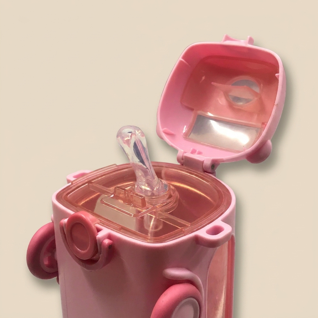 Kids Toy Bus-Shaped Water Bottle with Straw and Shoulder Strap (500ml) product image 6