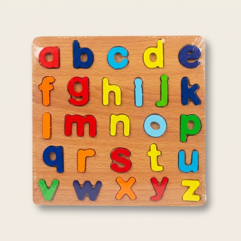 Wooden Lowercase Alphabet Puzzle Board