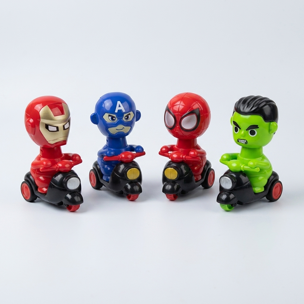 Press and Go Cartoon Superhero Toy Scooter (Assorted Characters)