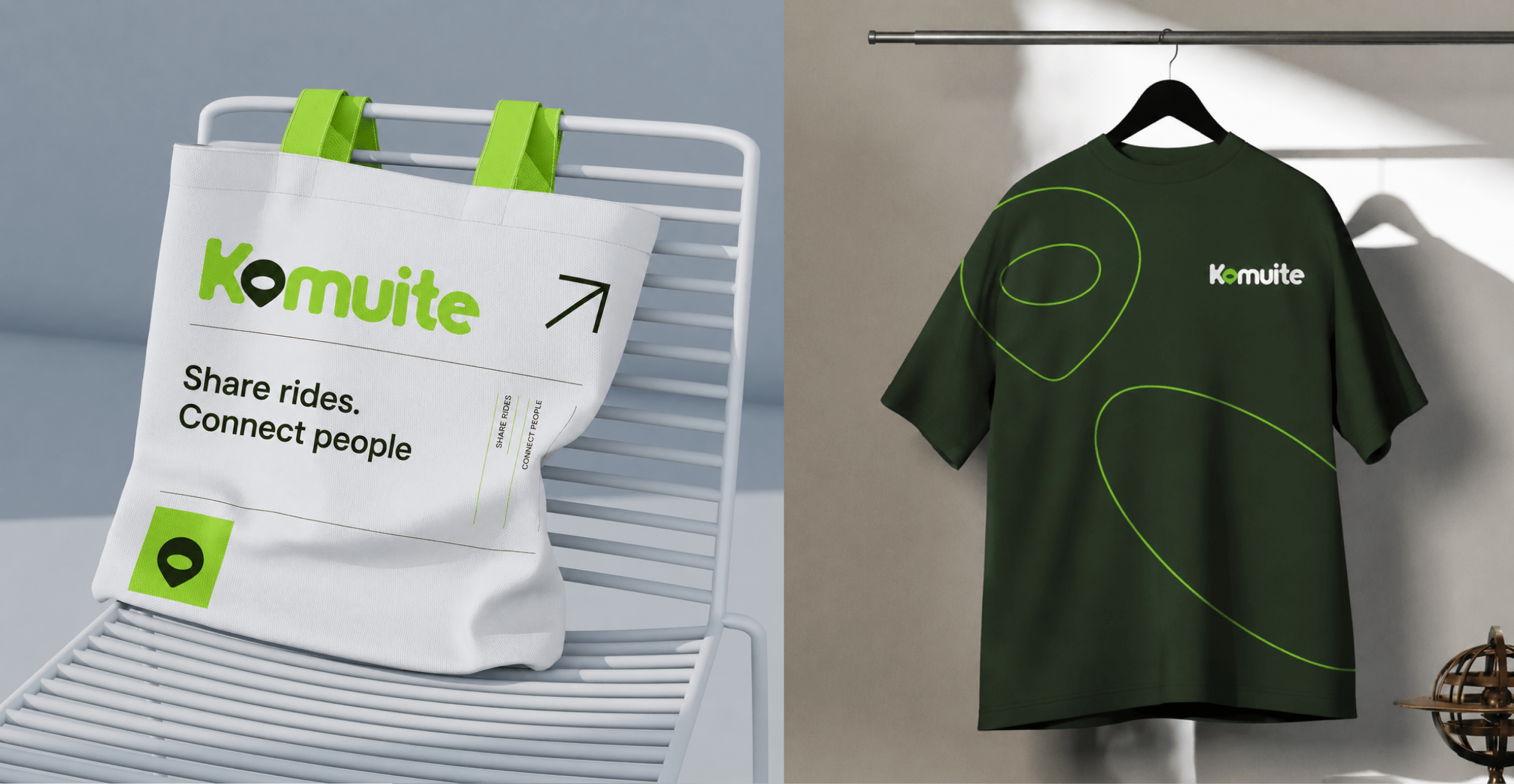 Brand world hero — merch flat lay, composite closing shot