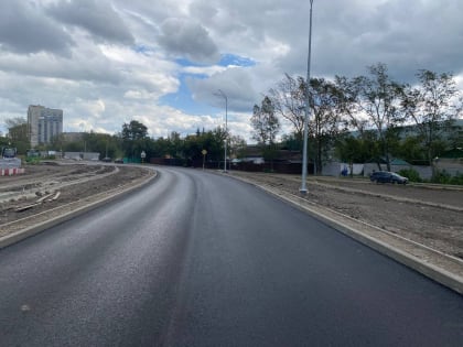 Завершение укладки асфальта в Красноярске