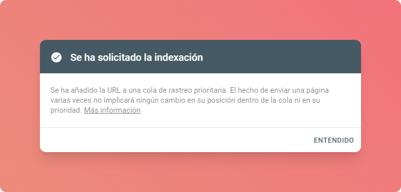Indexación solicitada
