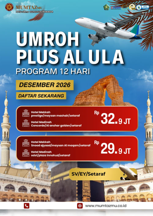Umroh Plus Al Ula 12 Hari - Reguler