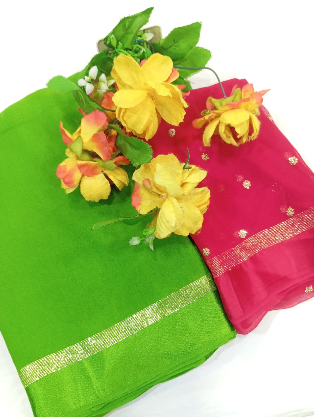 Special Satin Border Plain Georgette Saree