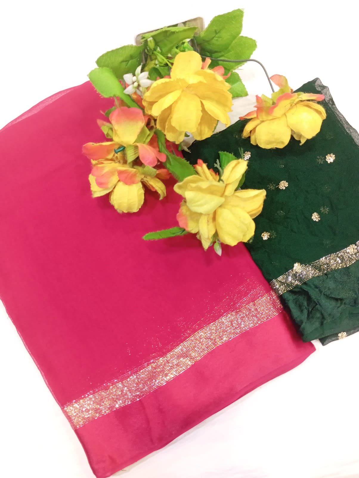 Special Satin Border Plain Georgette Saree