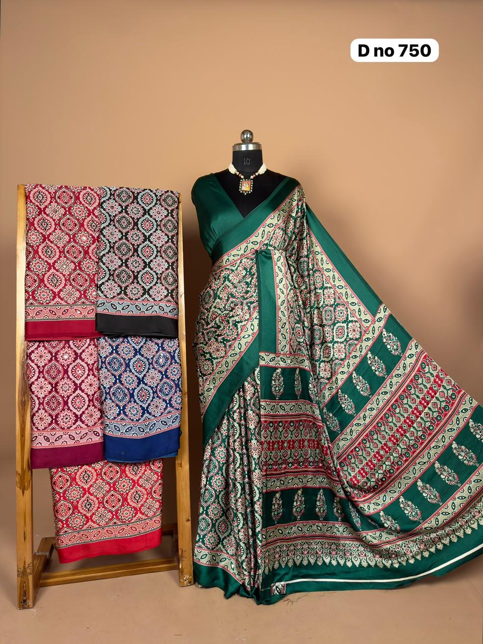 Modal silk saree with mirror work