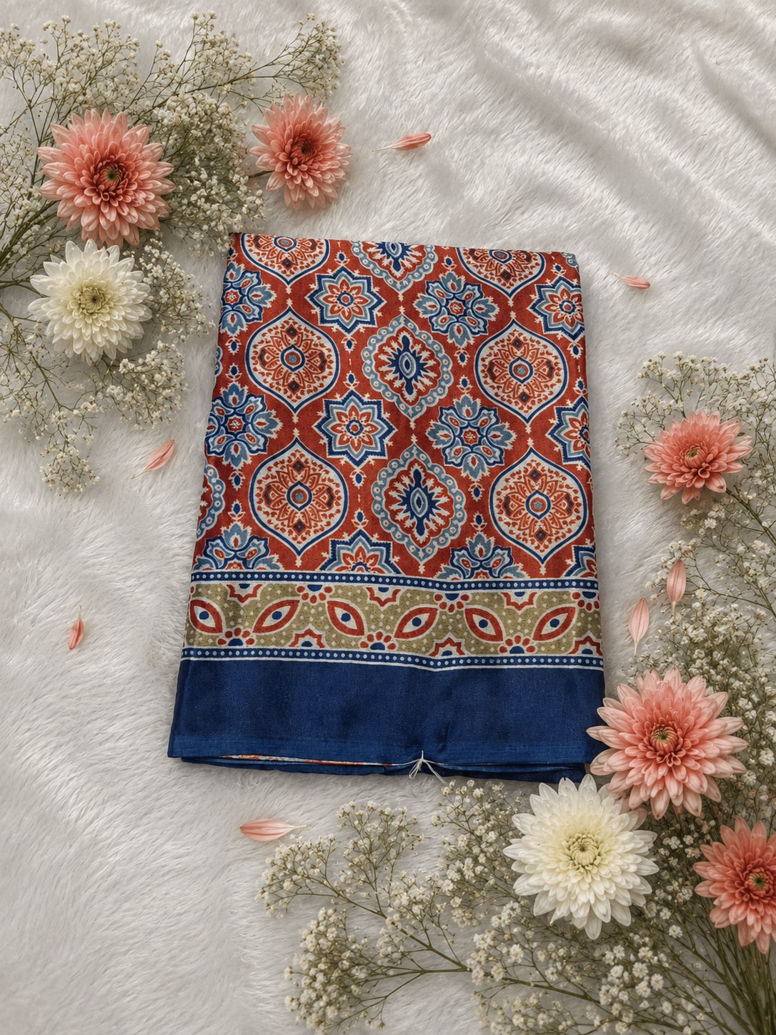 Ajrak Saree