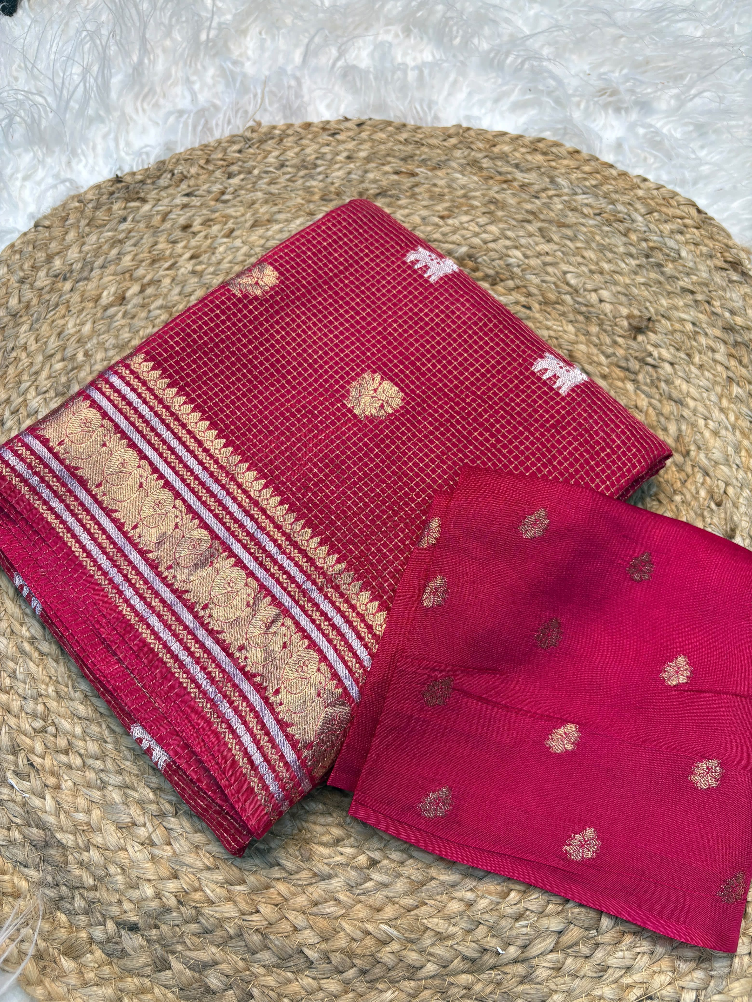 Golden silver Pure saree
