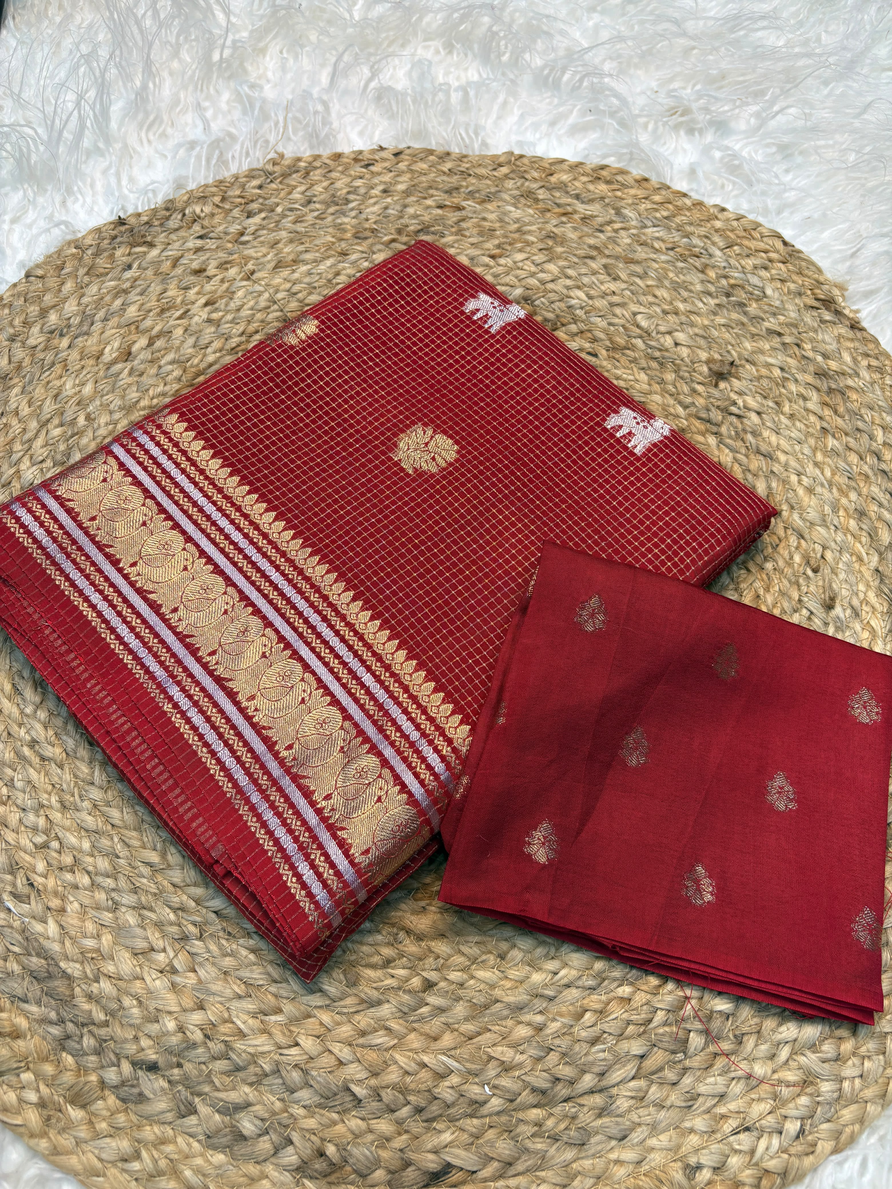 Golden silver Pure saree