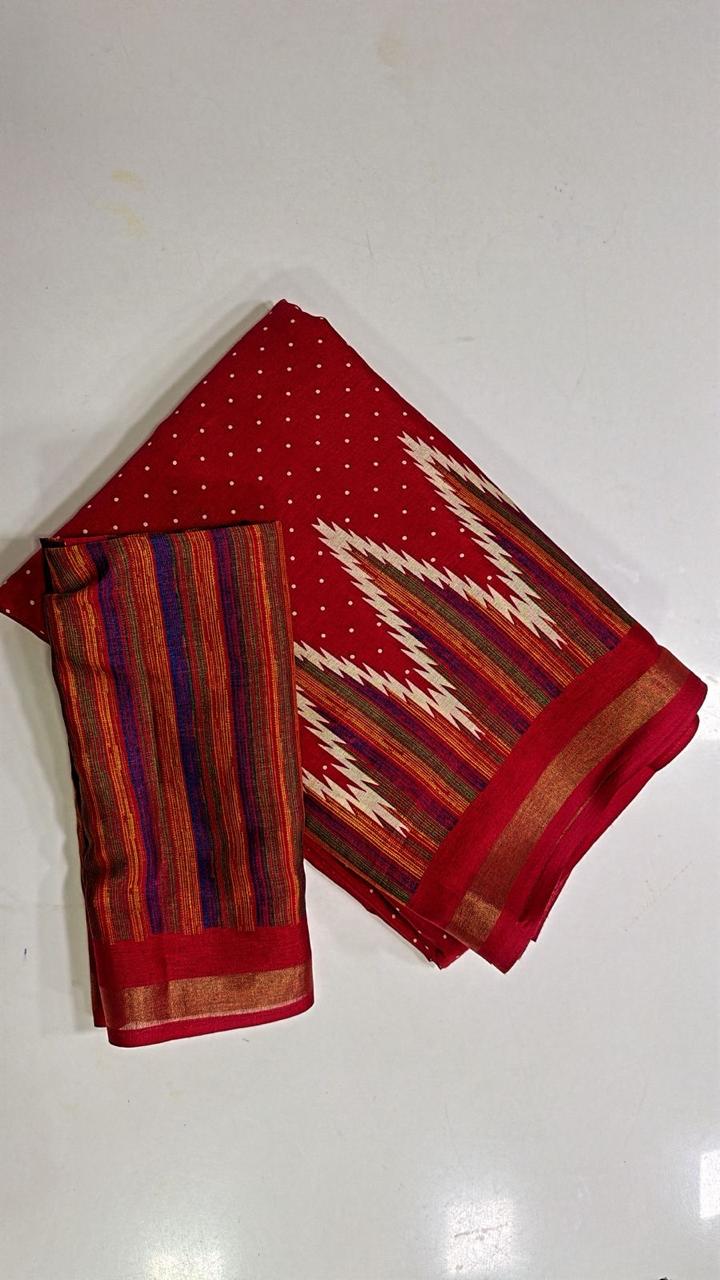 Premium Triangle Design Cotton Saree  