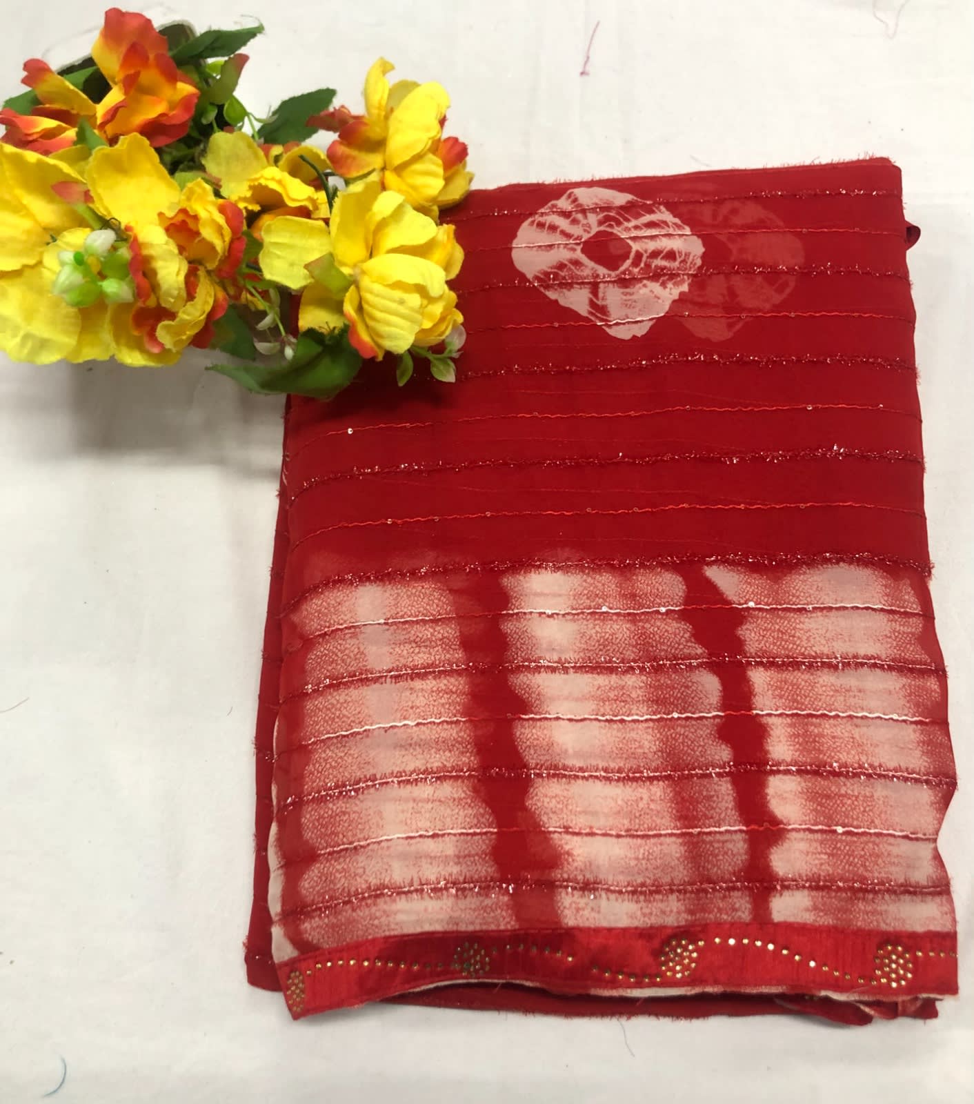 Shibori Print Georgette Saree
