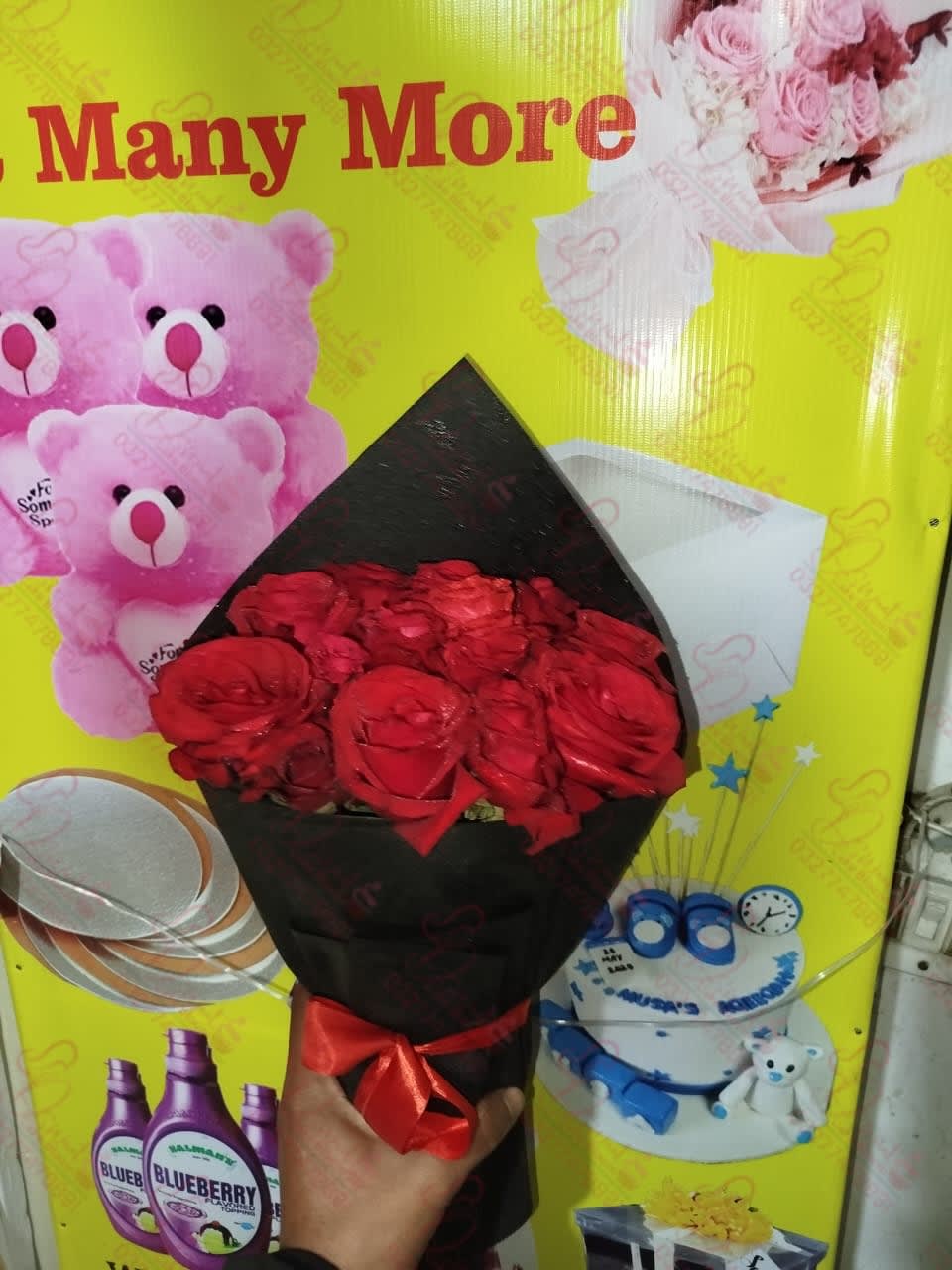 Pink Gold Drip Floral Glam Cake Faisalabad