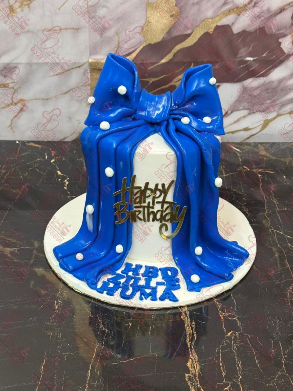 Blue Bow Theme Female Cake Rawalpindi