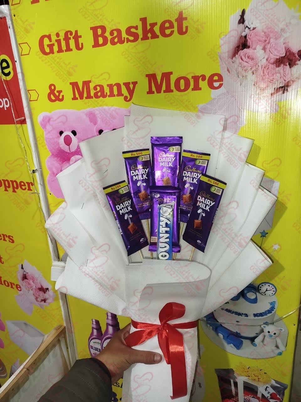 Unicorn Rainbow Flowers Bouquet Cake Faisalabad