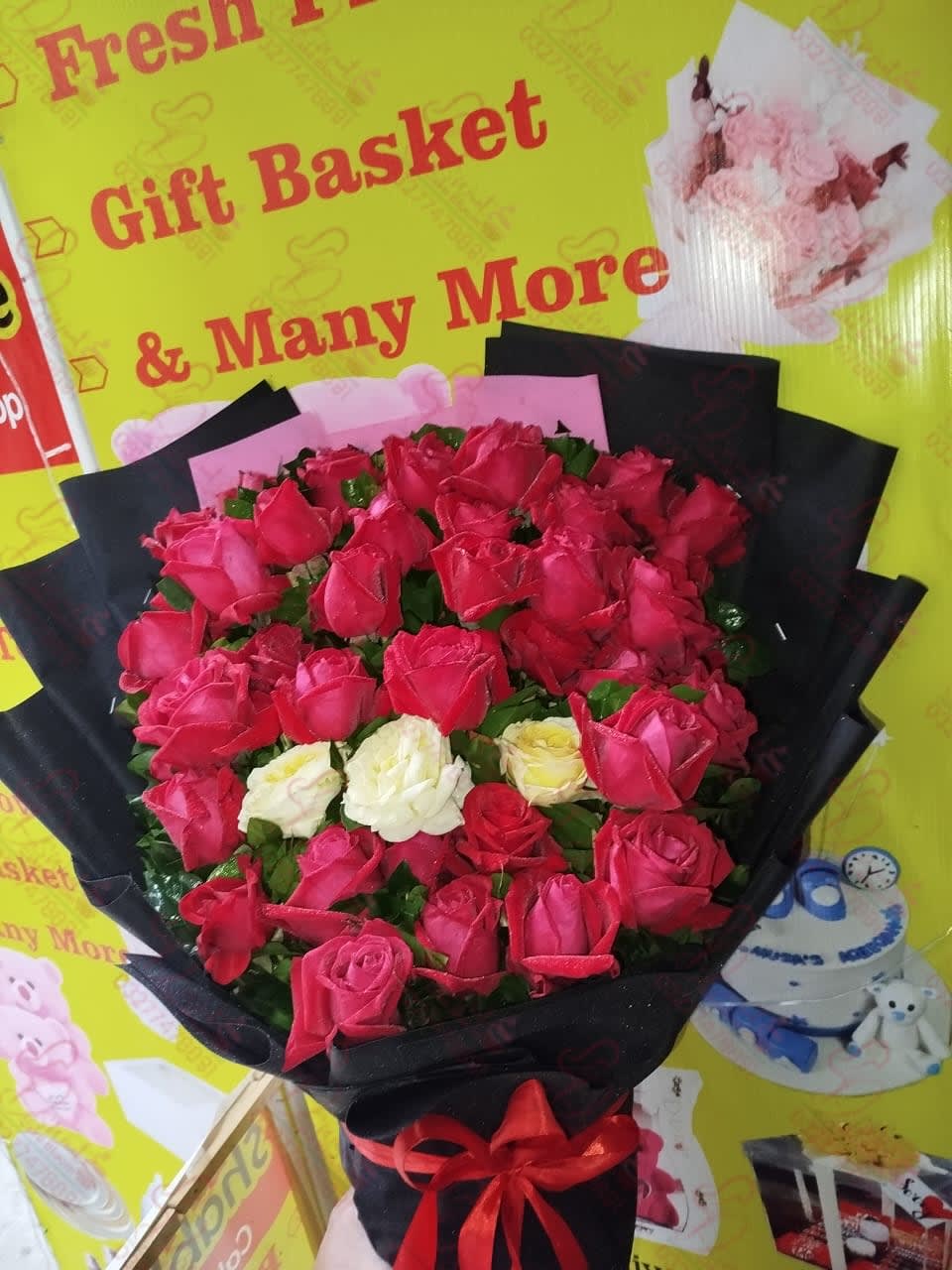 Two Tier Elegant Flower Bouquet Cake Faisalabad