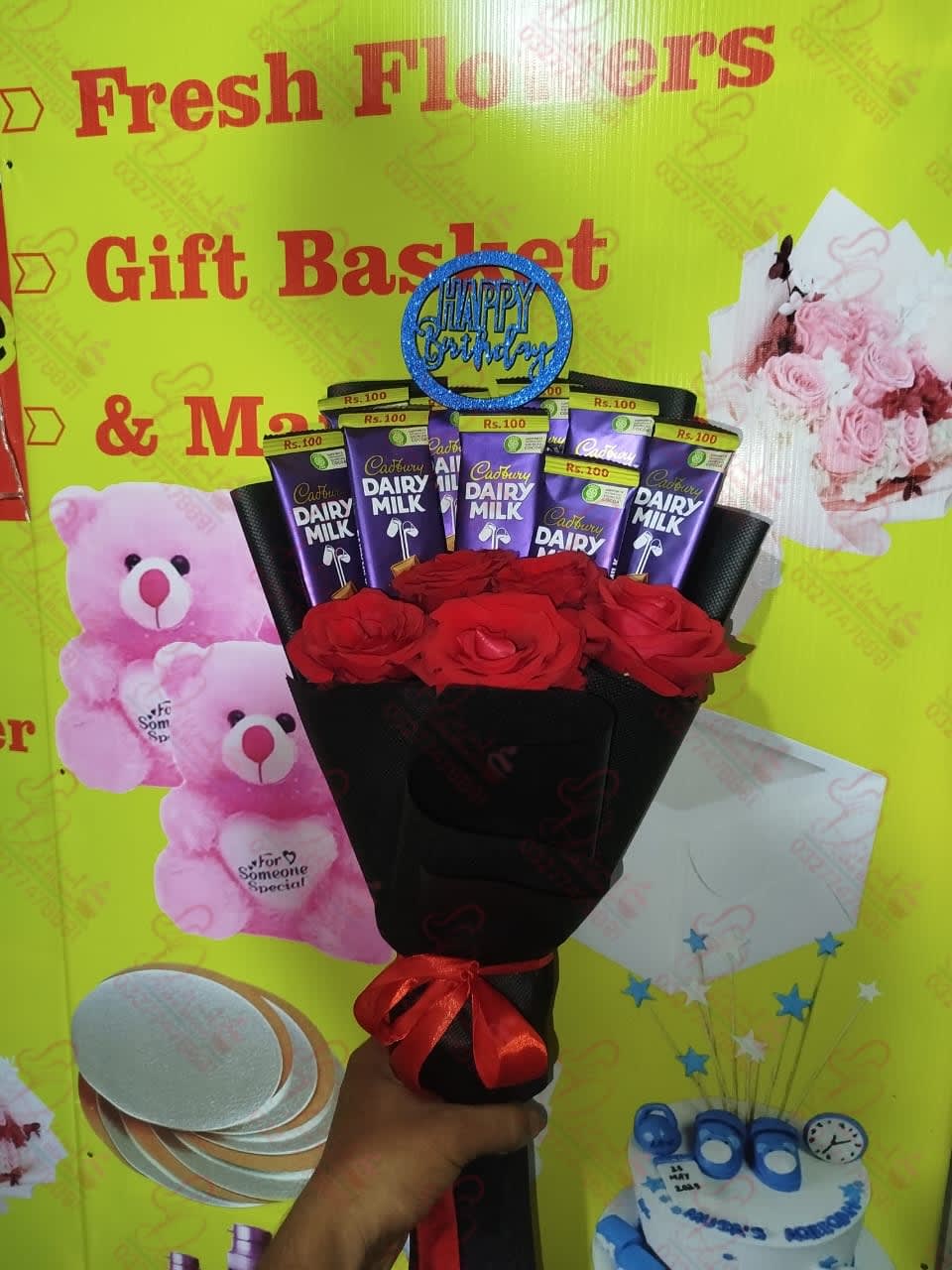 Two Tier Flowers Cake Rawalpindi