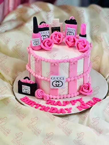 Pink Gold Drip Birthday Cake Rawalpindi
