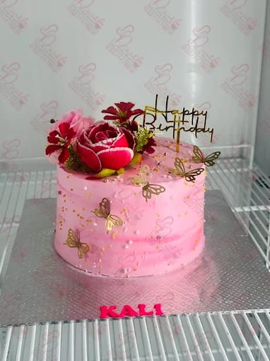 Pink Floral Butterfly Birthday Cake Rawalpindi
