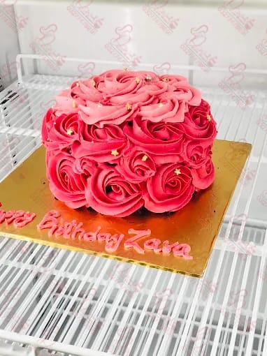 Pink Rosette Floral Birthday Cake for Girls Rawalpindi