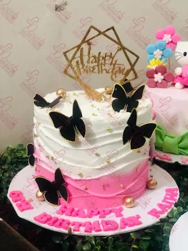 Butterfly Ombre Pink Female Cake Rawalpindi