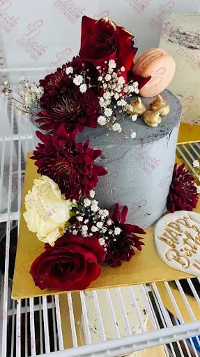 Floral Red Dahlia Cake Faisalabad