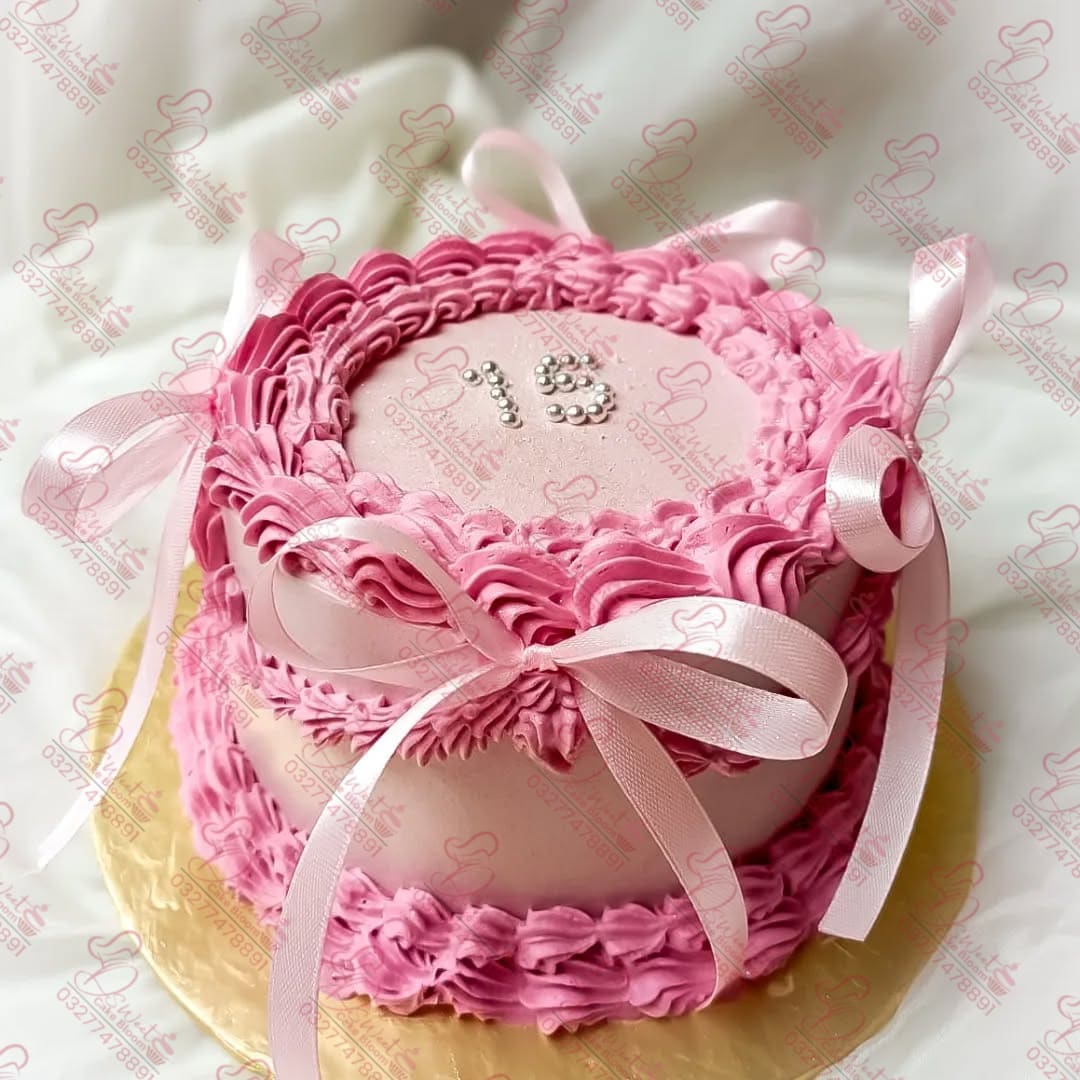 Pink Ribbon Birthday Cake Rawalpindi