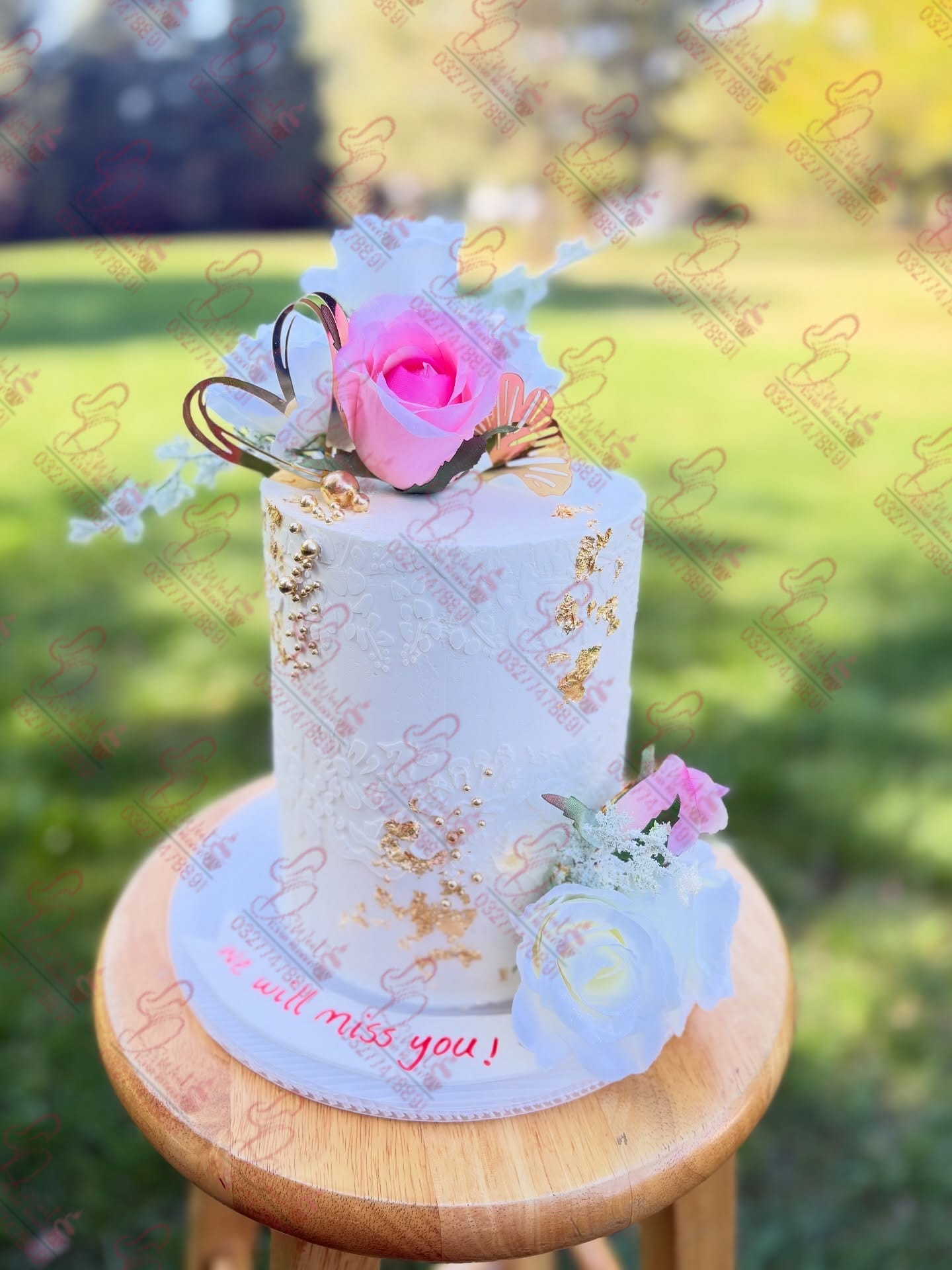 Wedding Lace Flower Cake Faisalabad