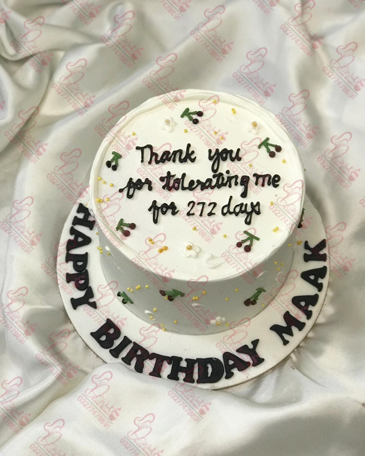 Personalized White Wife Birthday Cake Rawalpindi