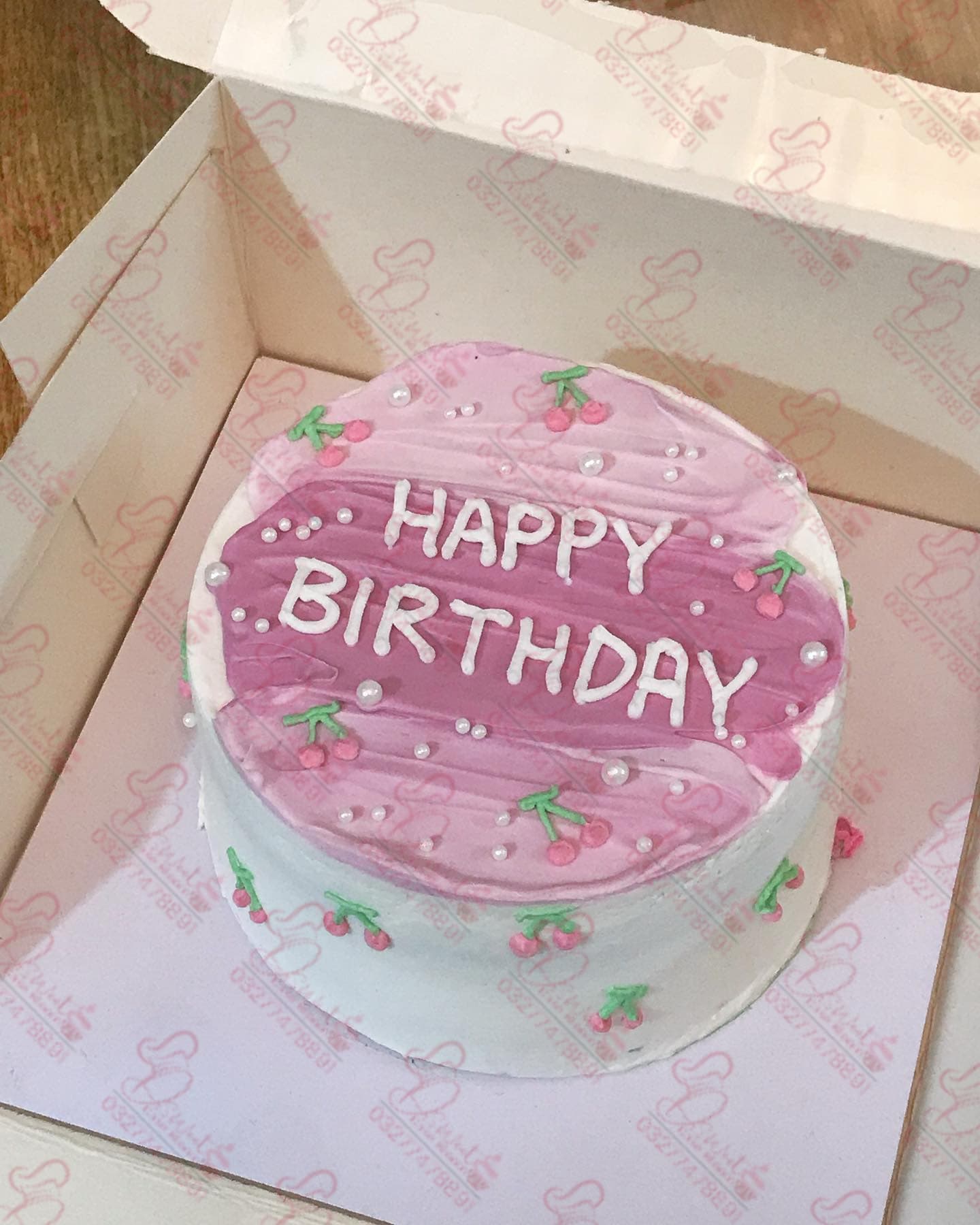 Round Pink and White Birthday Cake Women Islamabad