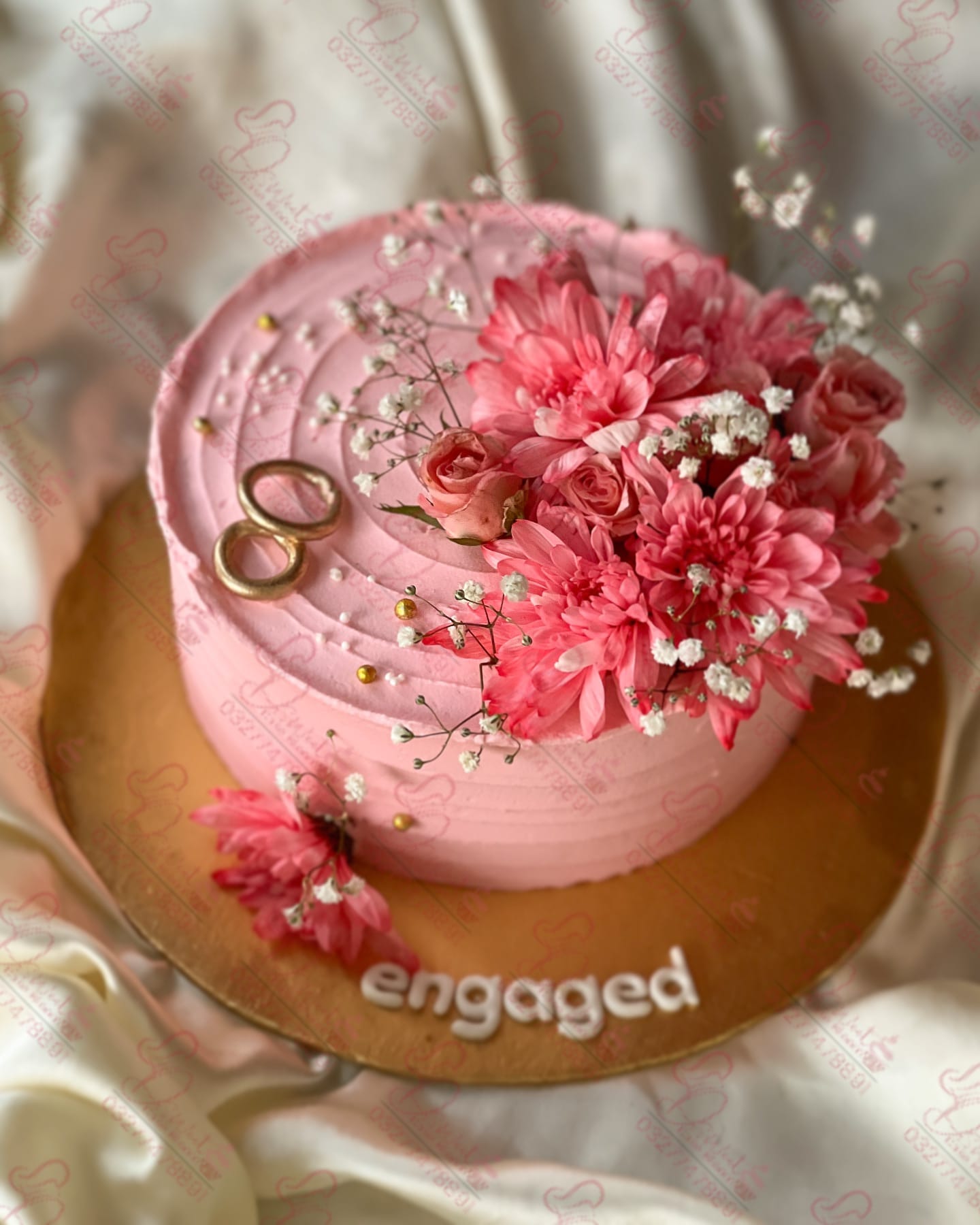 Pink Celebration Flower Cake Faisalabad