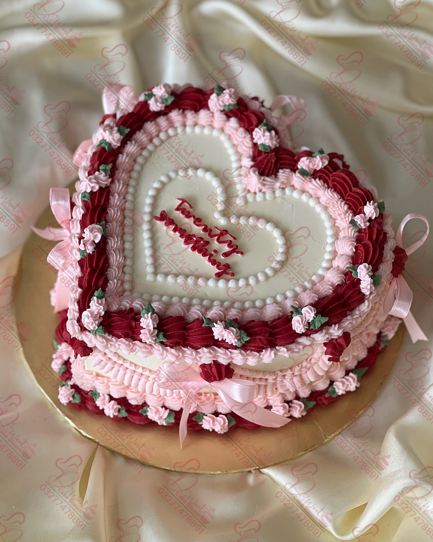 Heart Shaped Vintage Style Women Cake Islamabad