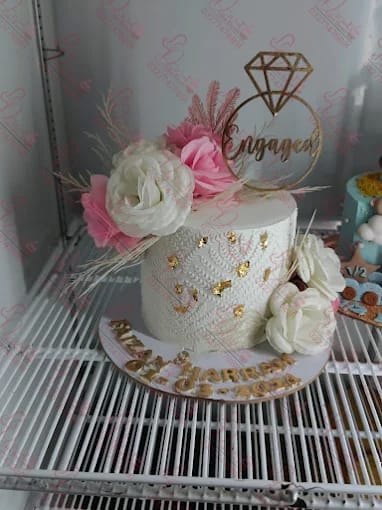 Pink Gold Engagement Cake Islamabad