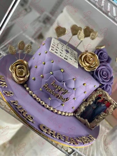 Purple Hat Fondant Ring Ceremony Cake in Islamabad