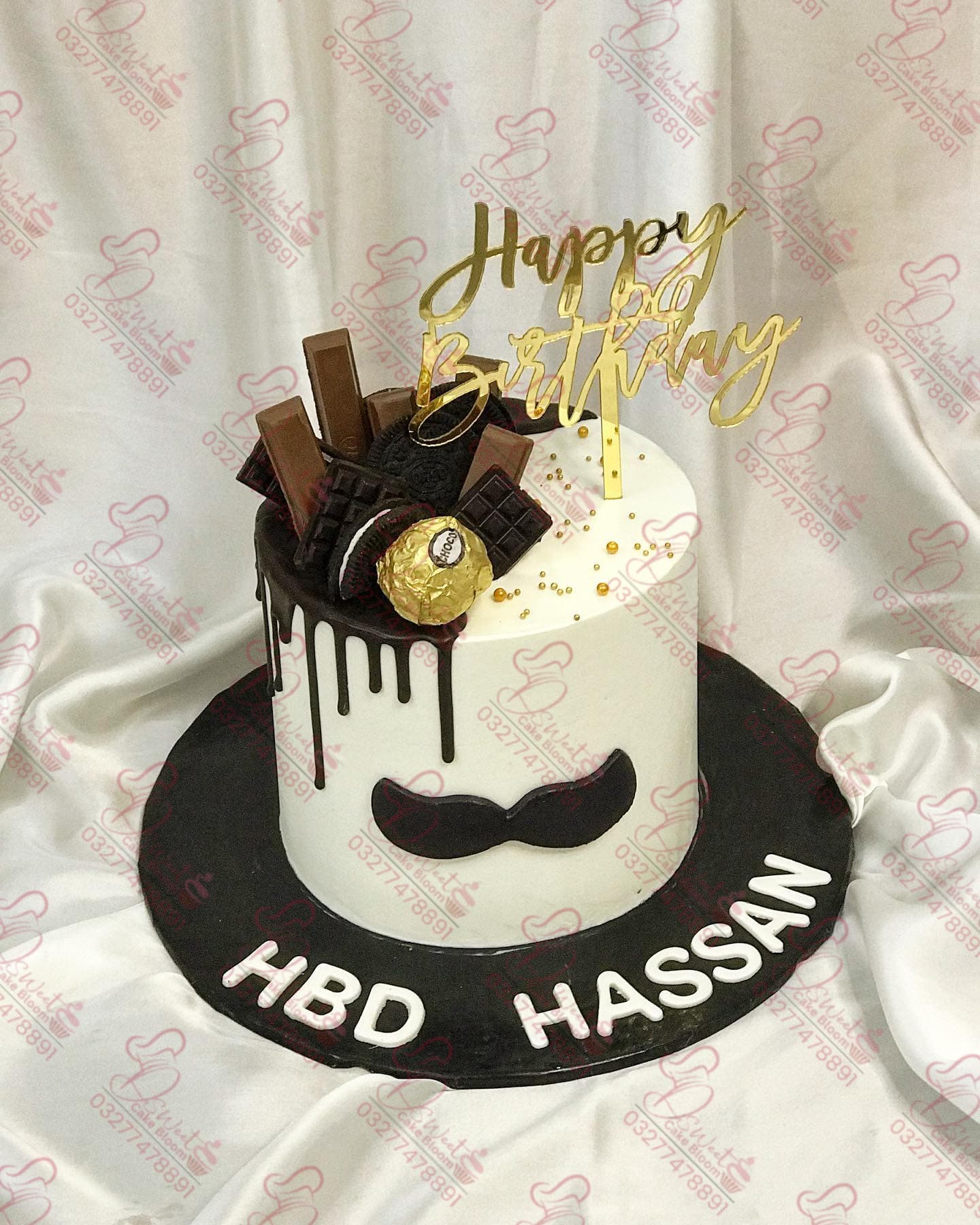 Cylinder Shaped Mustache Cake in Islamabad