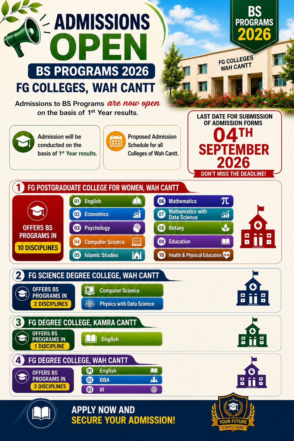 BS Admissions 2026 Official Poster