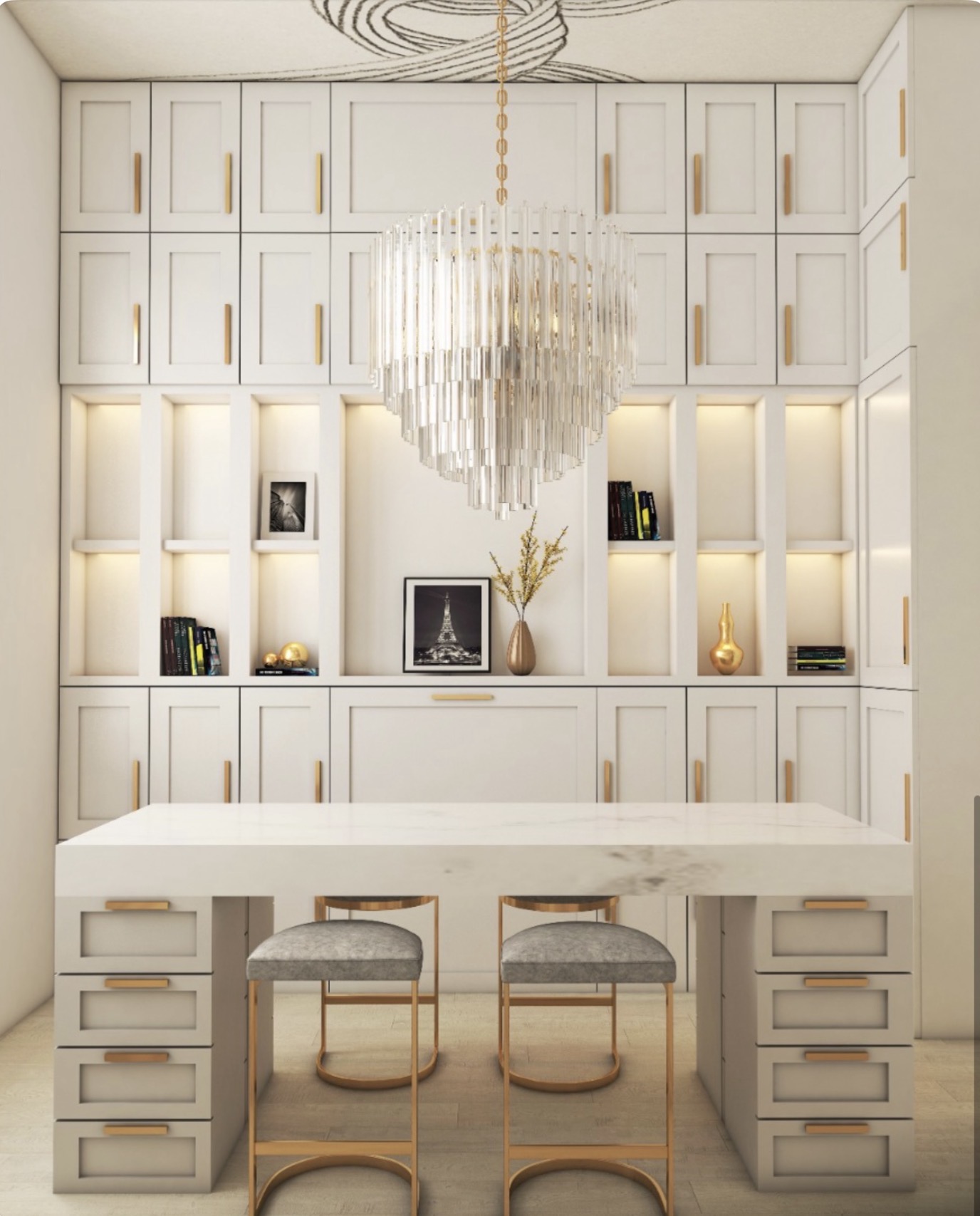 Custom furniture and art curation by Design Atlanta, GA