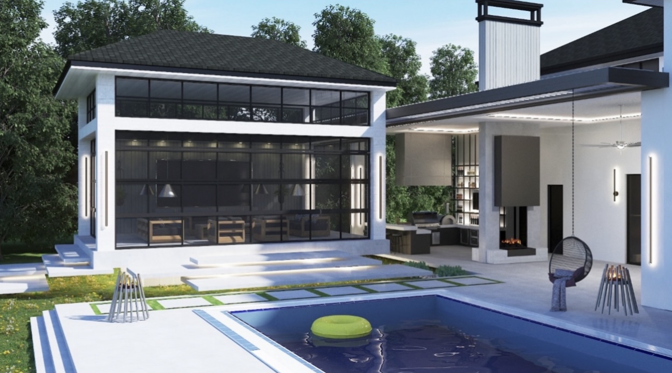 Open-plan living and dining space designed by Design Atlanta