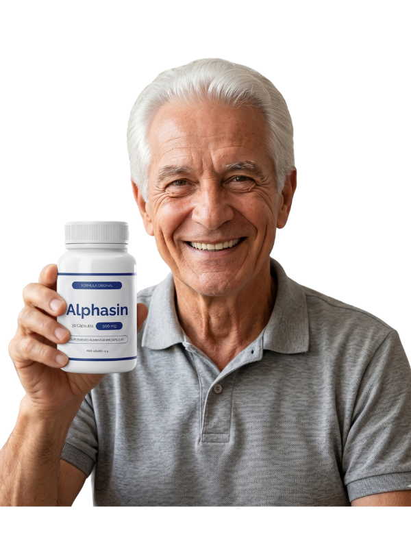 Homem satisfeito com Alphasin