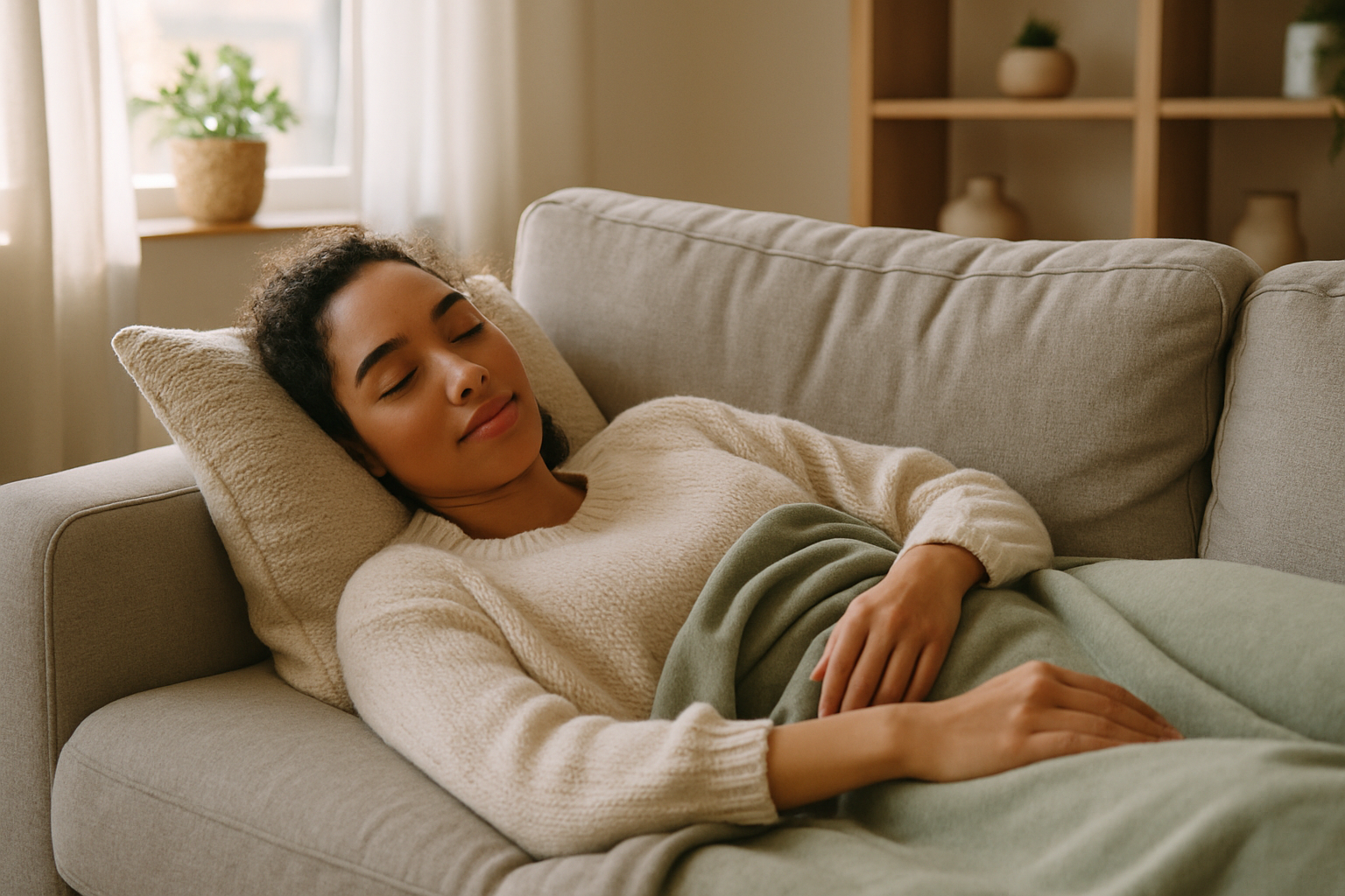 Client relaxing comfortably during IV hydration therapy session