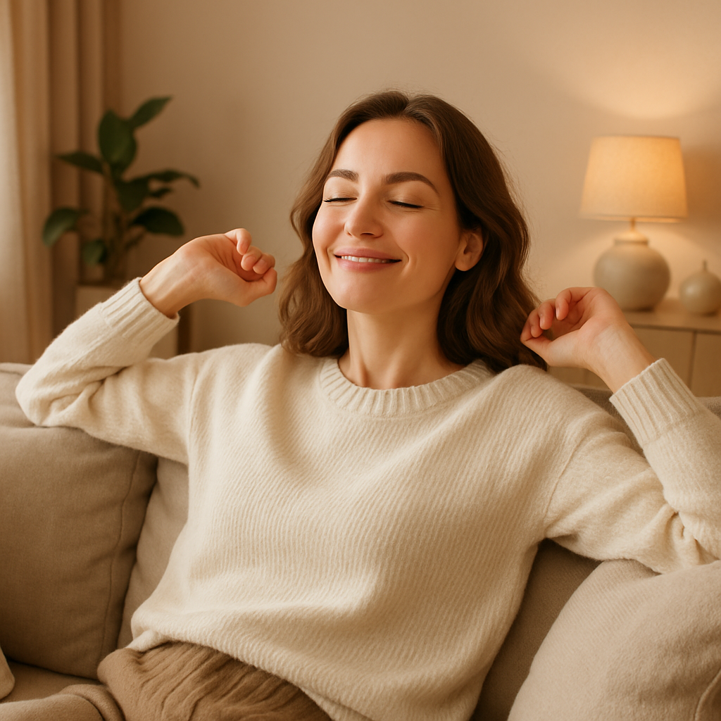 Patient relaxing during IV therapy session