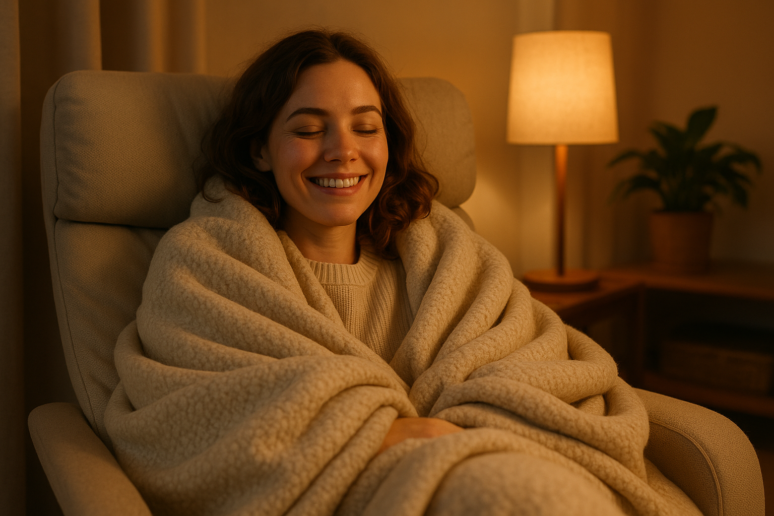 Patient recovering comfortably after IV therapy