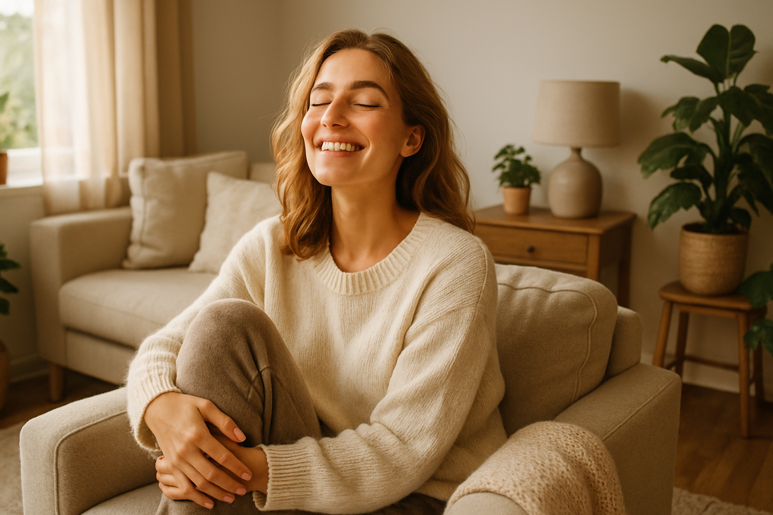Patient relaxing during IV therapy session