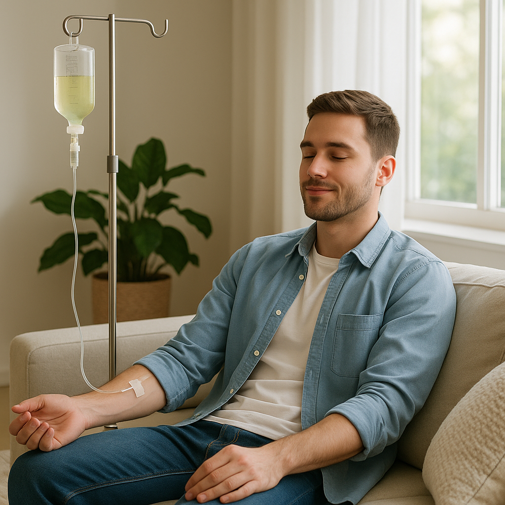 IV hydration therapy setup