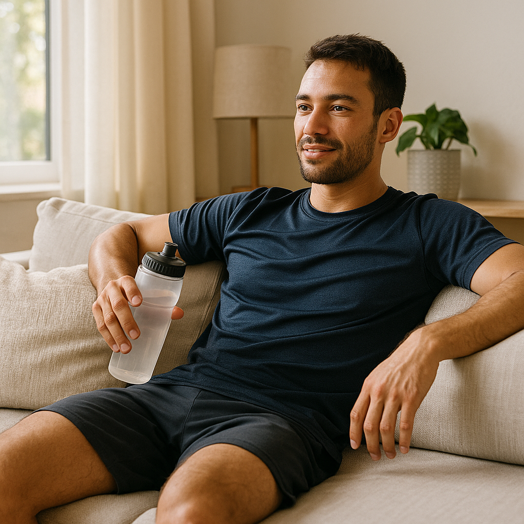 Athlete receiving mobile IV therapy benefits