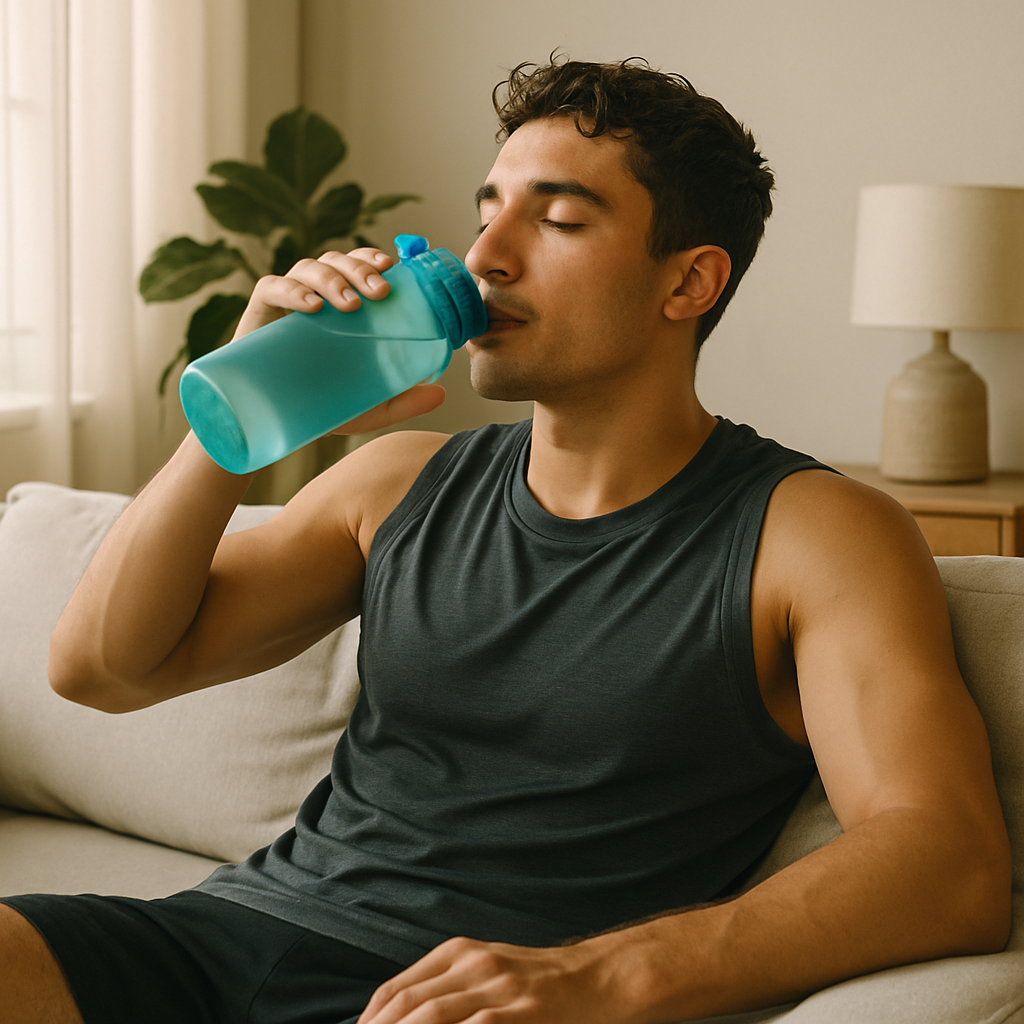 Athlete receiving mobile IV therapy
