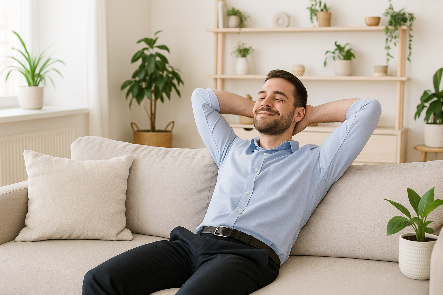 Patient relaxing during IV hydration therapy session