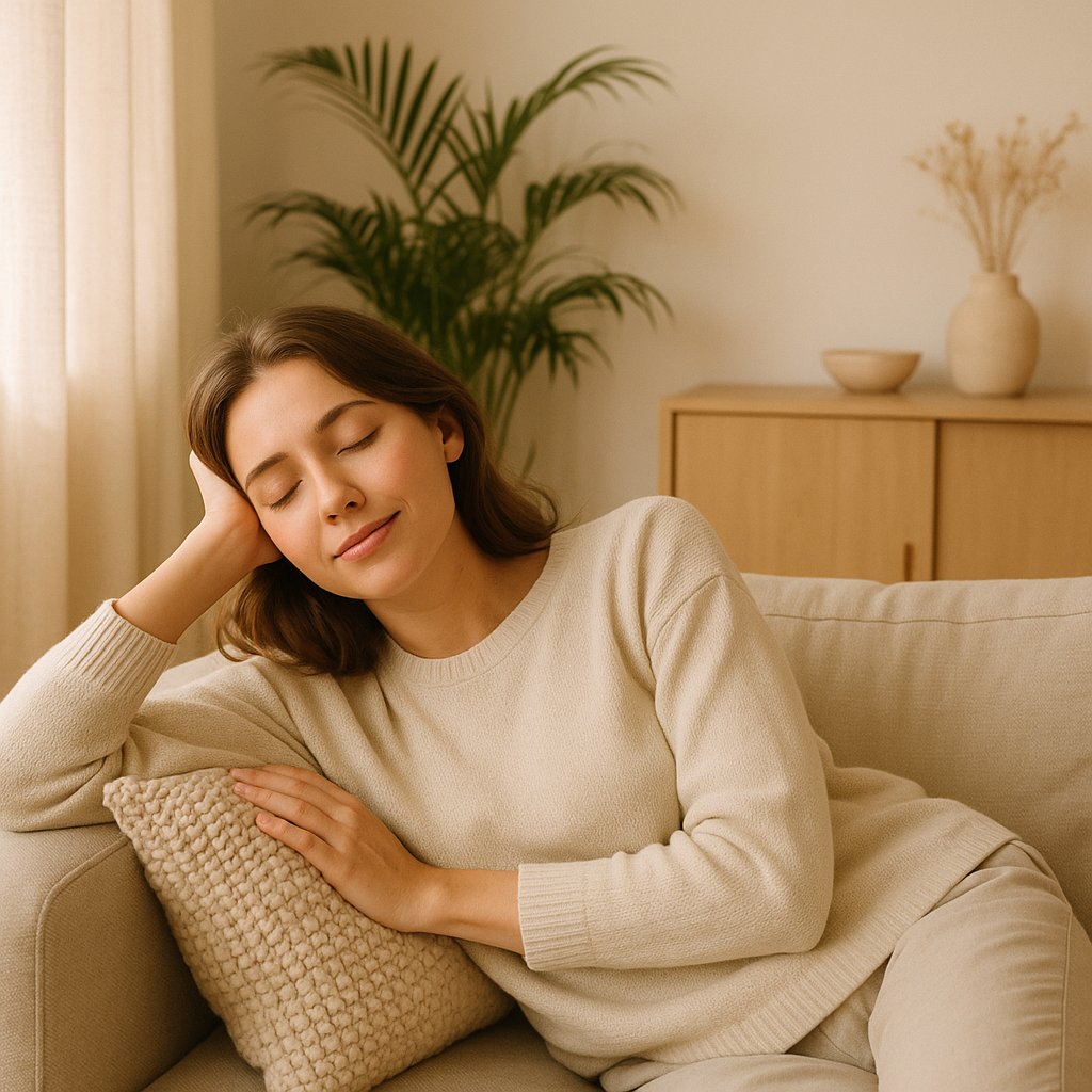 Patient receiving mobile IV therapy in comfortable home setting