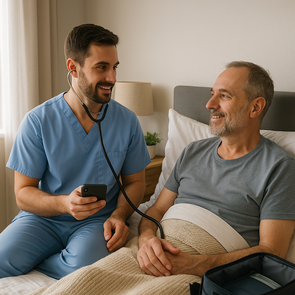Mobile IV therapy setup for cold and flu recovery
